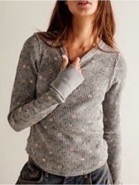 We The Free People I Feel Pretty Thermal Long-Sleeve, size medium